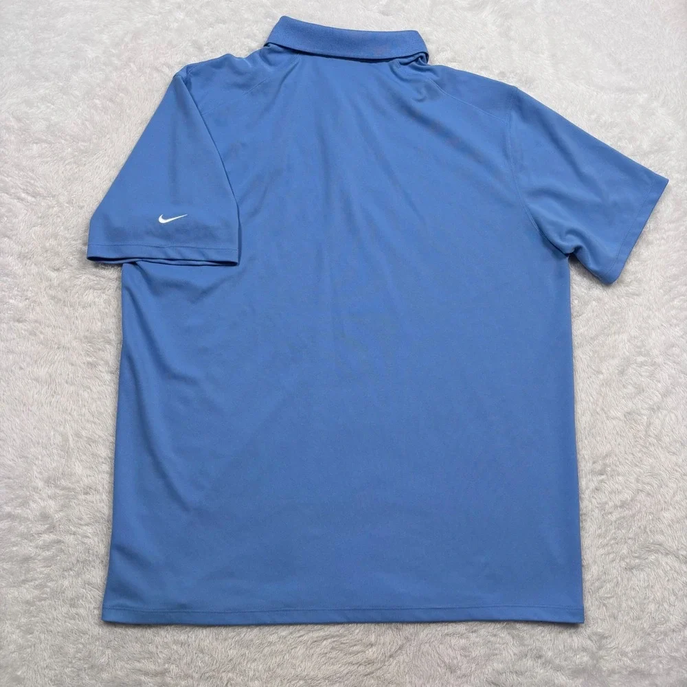 Smith Bits Nike Polo Shirt Men XL Light Blue Embroider Performance Wicking Drill